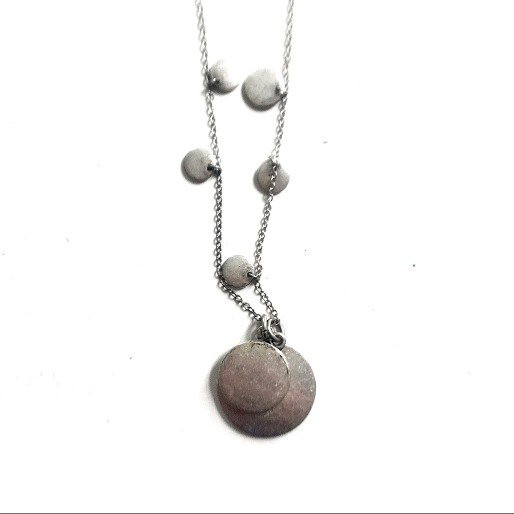 J. Crew matte silver circle charm necklace